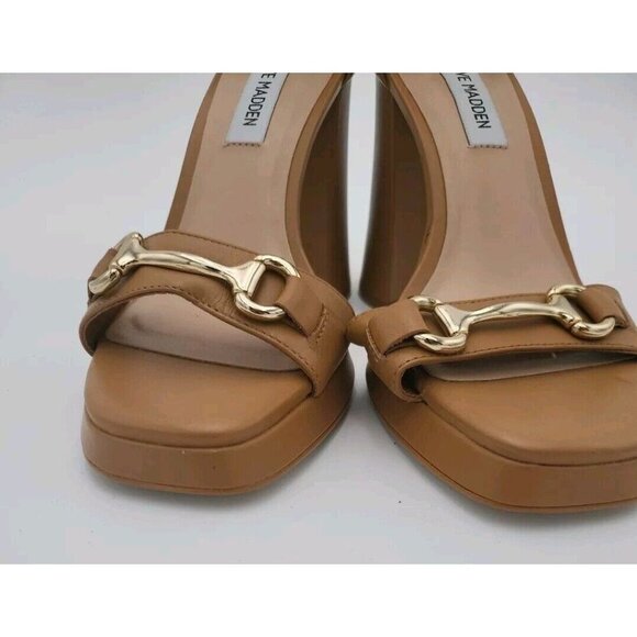 NEW Steve Madden Women's Irenee B Ankle Strap Sandals Brown Gold Size 7.5 M - Picture 11 of 12